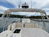 Flybridge with Bimini above looking aft
